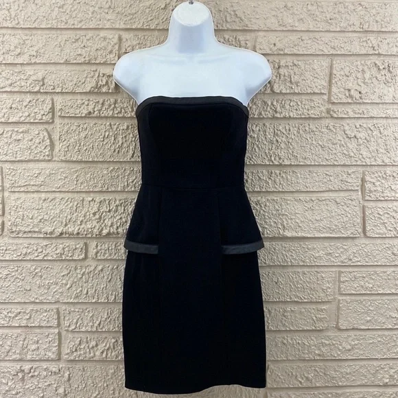 charlotte russe peplum dress Charlotte Russe Strapless Faux Leather Trim Peplum Dress